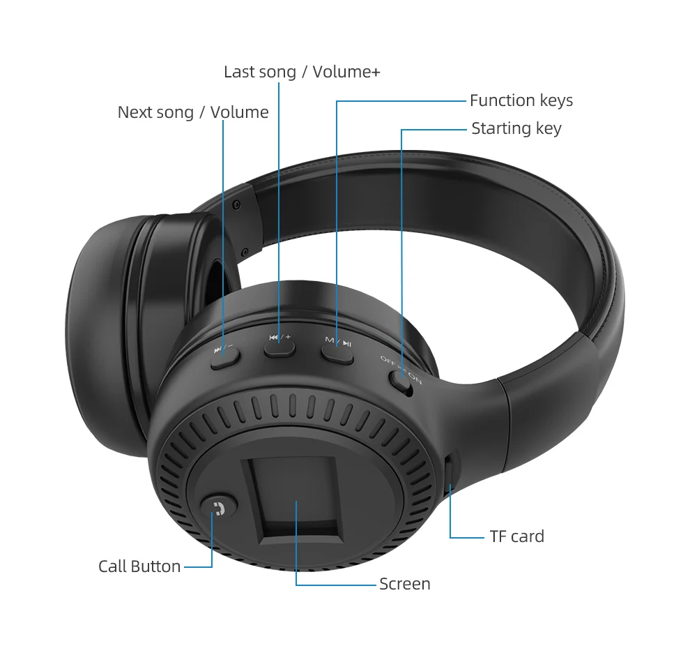 Bluetooth Stereo Headphones with Memory Card Slot